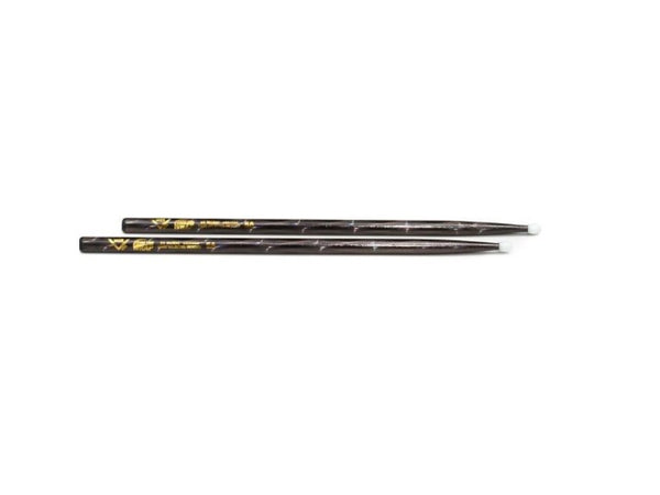 Vater Color Wrap 5A Nylon Tip Drumsticks Black Optic