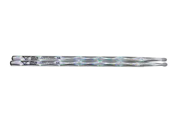 Vater Color Wrap 5A Nylon Tip Drumsticks Silver Optic